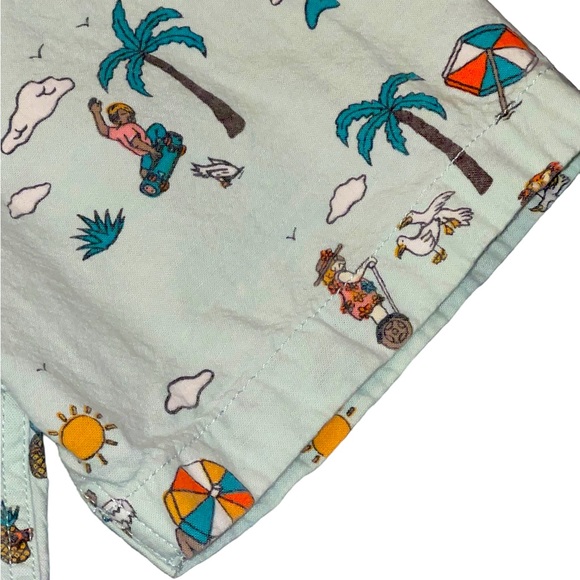 Men’s Vans Casual Button Down Shirt Tropical Beach Cartoon Print Vintage Medium - Picture 4 of 8